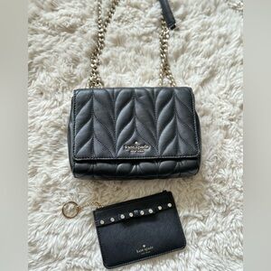 Kate spade set Quilted Briar lane chain bag and credit card keychain